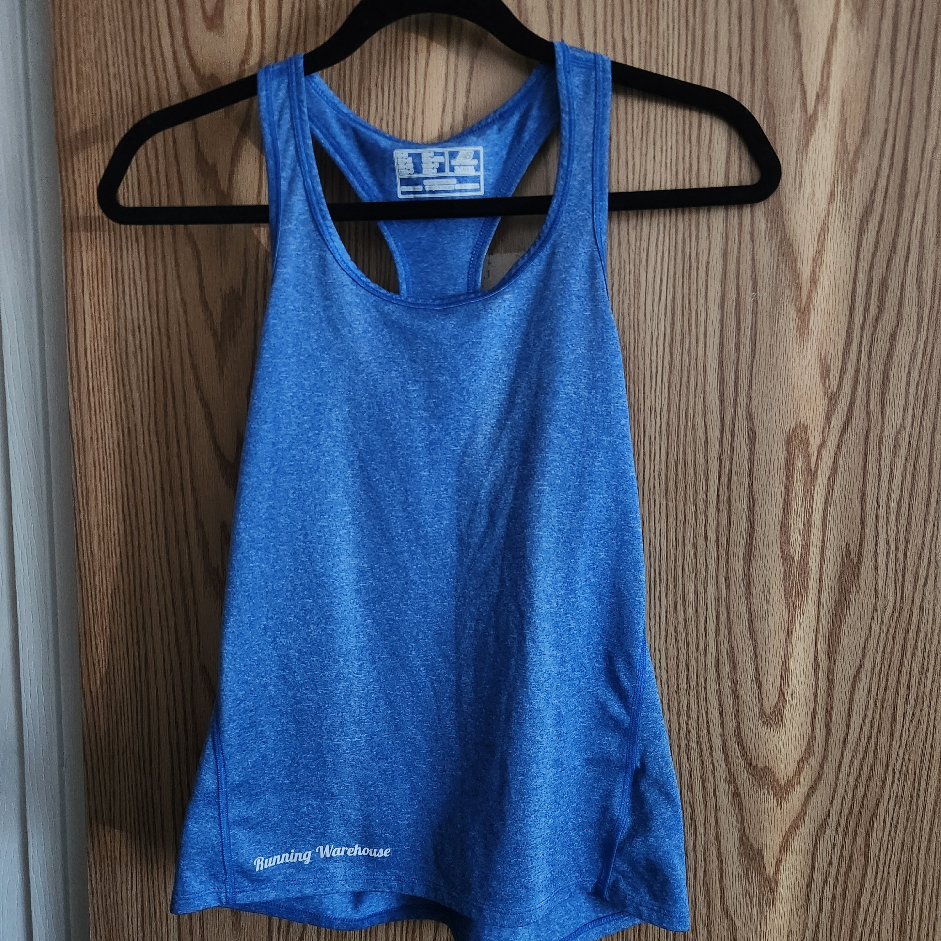 New BalanceRunning Warehouse Blue Racerback Performance Tank Top